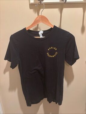 Bella Canvas Black Short Sleeve Tee with Yellow 'Parlor Doughnuts' Logo